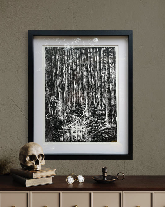 Xilografía "Nigromántico"