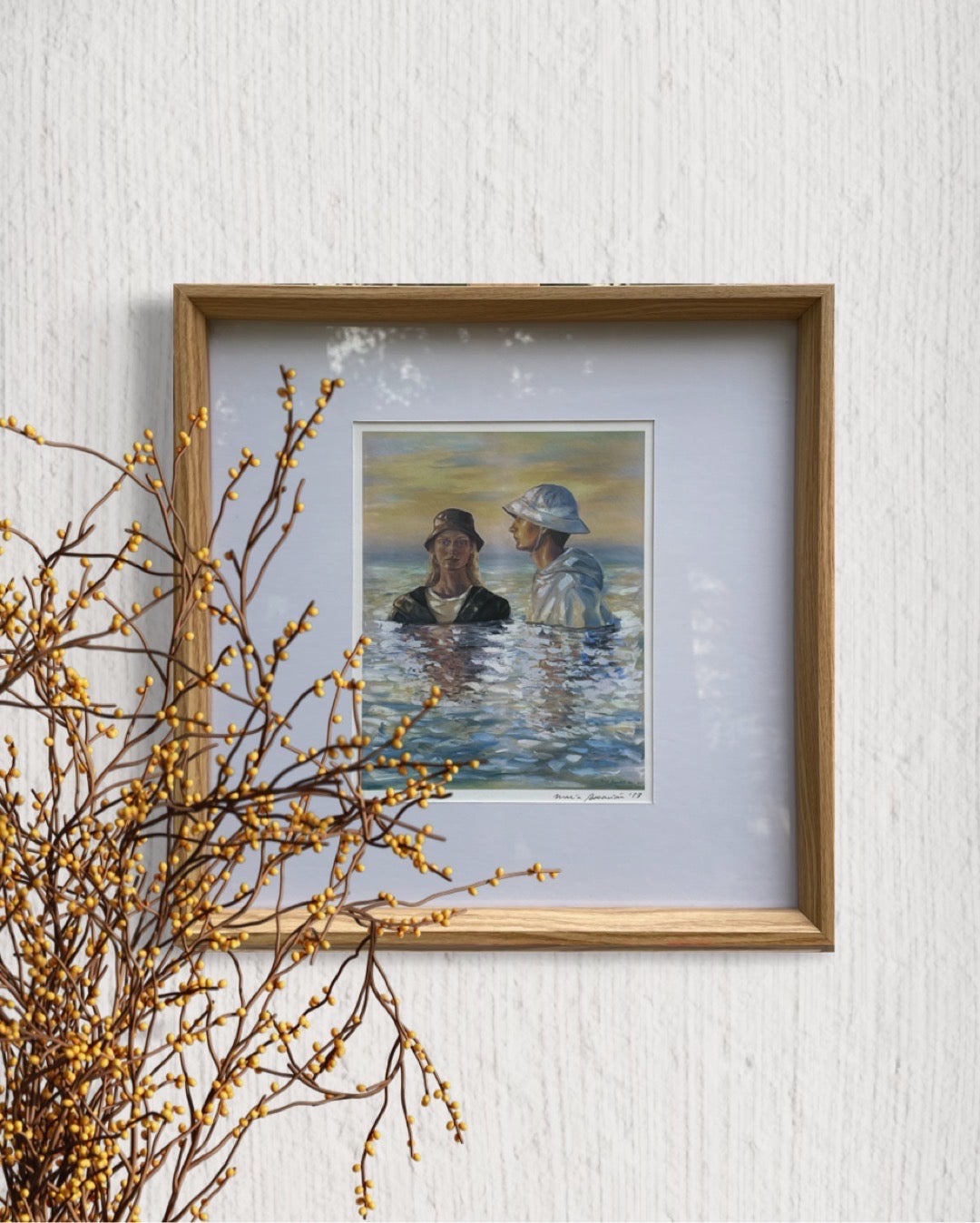 Print fine art "Tu indiferencia, mi diluvio" enmarcado 32x32cm