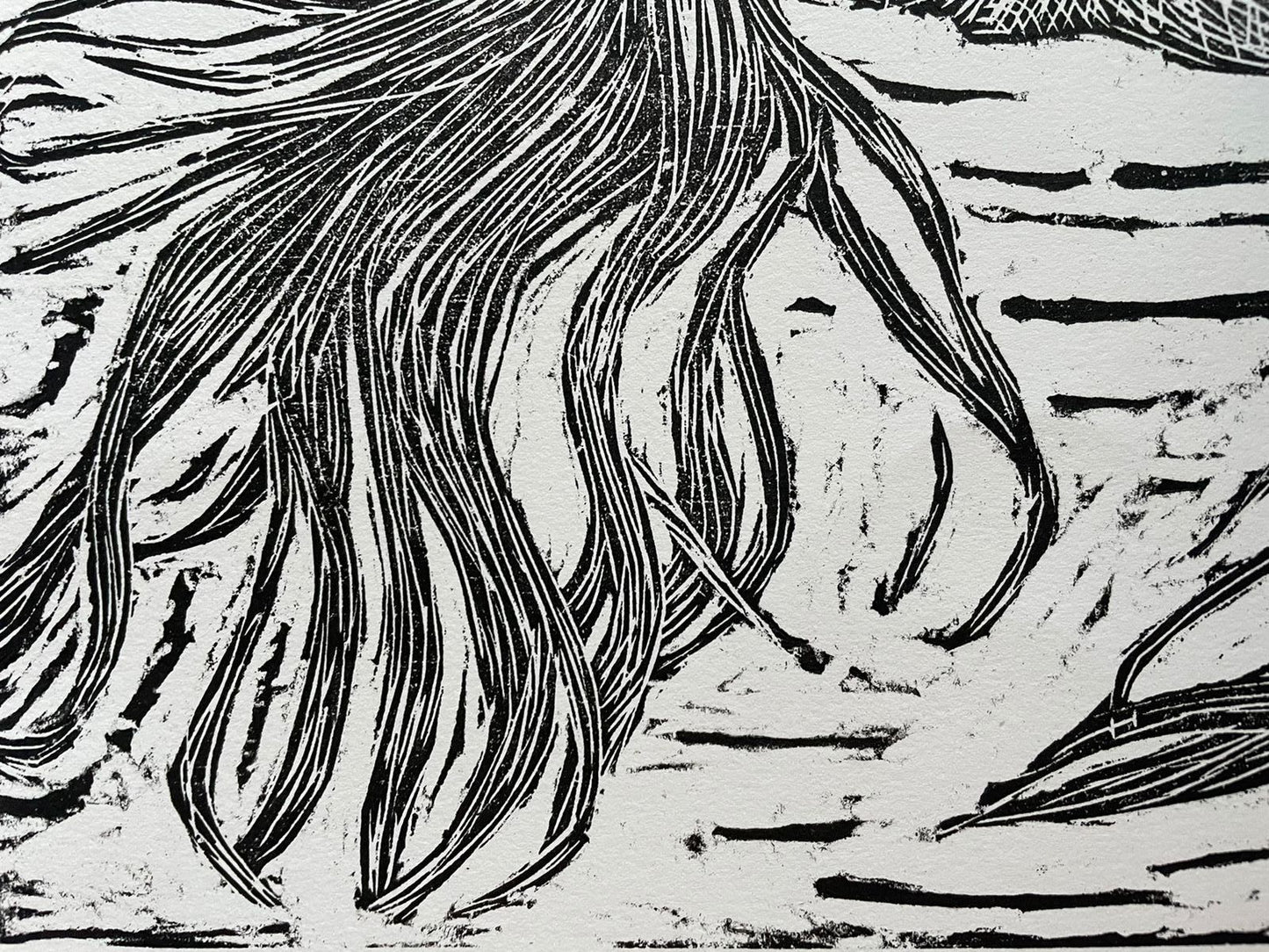 Xilografía Selene B&N - Prueba de Estado