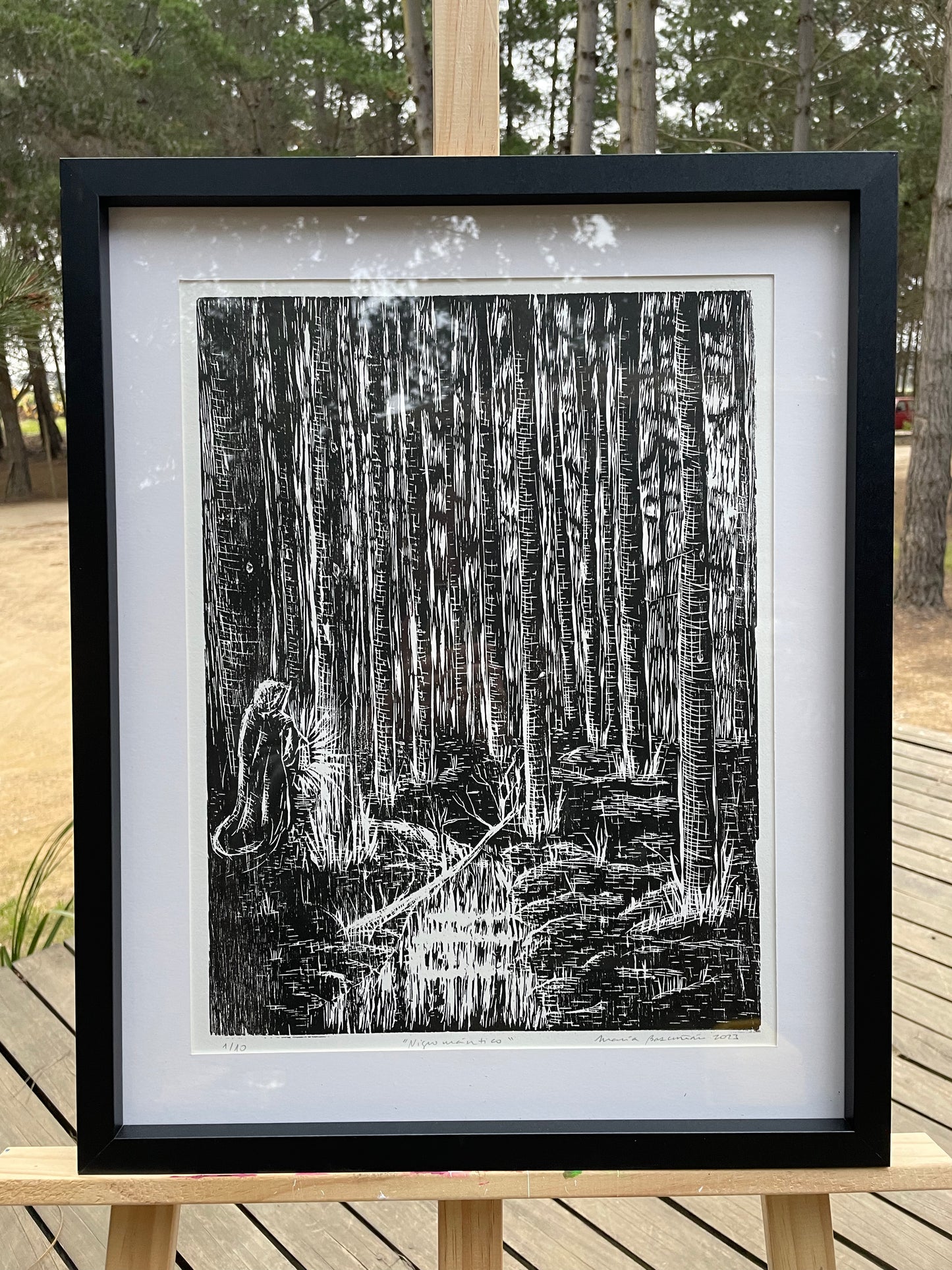 Xilografía "Nigromántico"