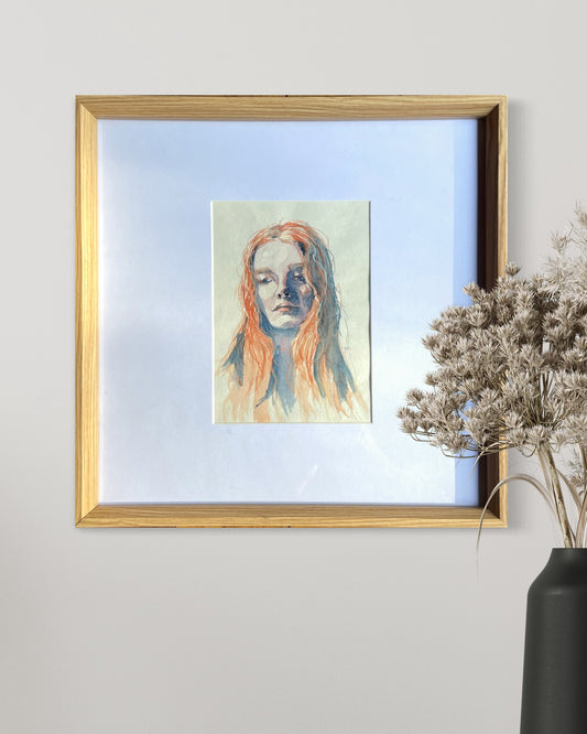 Retrato en acuarela original