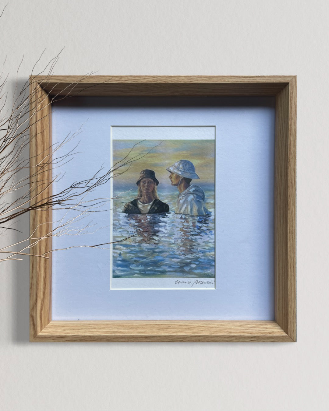 Print fine art "Tu indiferencia, mi diluvio" enmarcado 22x22cm