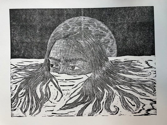 Xilografía Selene B&N - Prueba de Estado