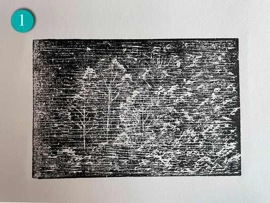 Xilografía Septiembre nevado - Pruebas de Estado