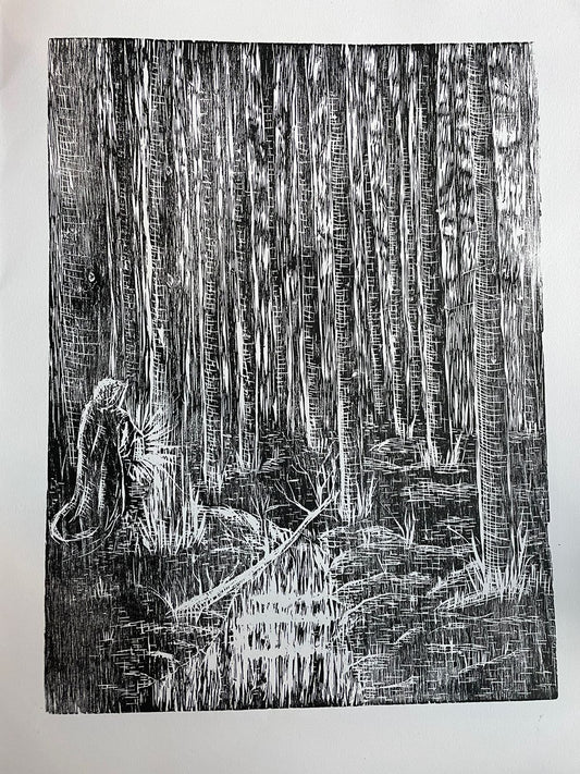 Xilografía Nigromántico - Prueba de Estado