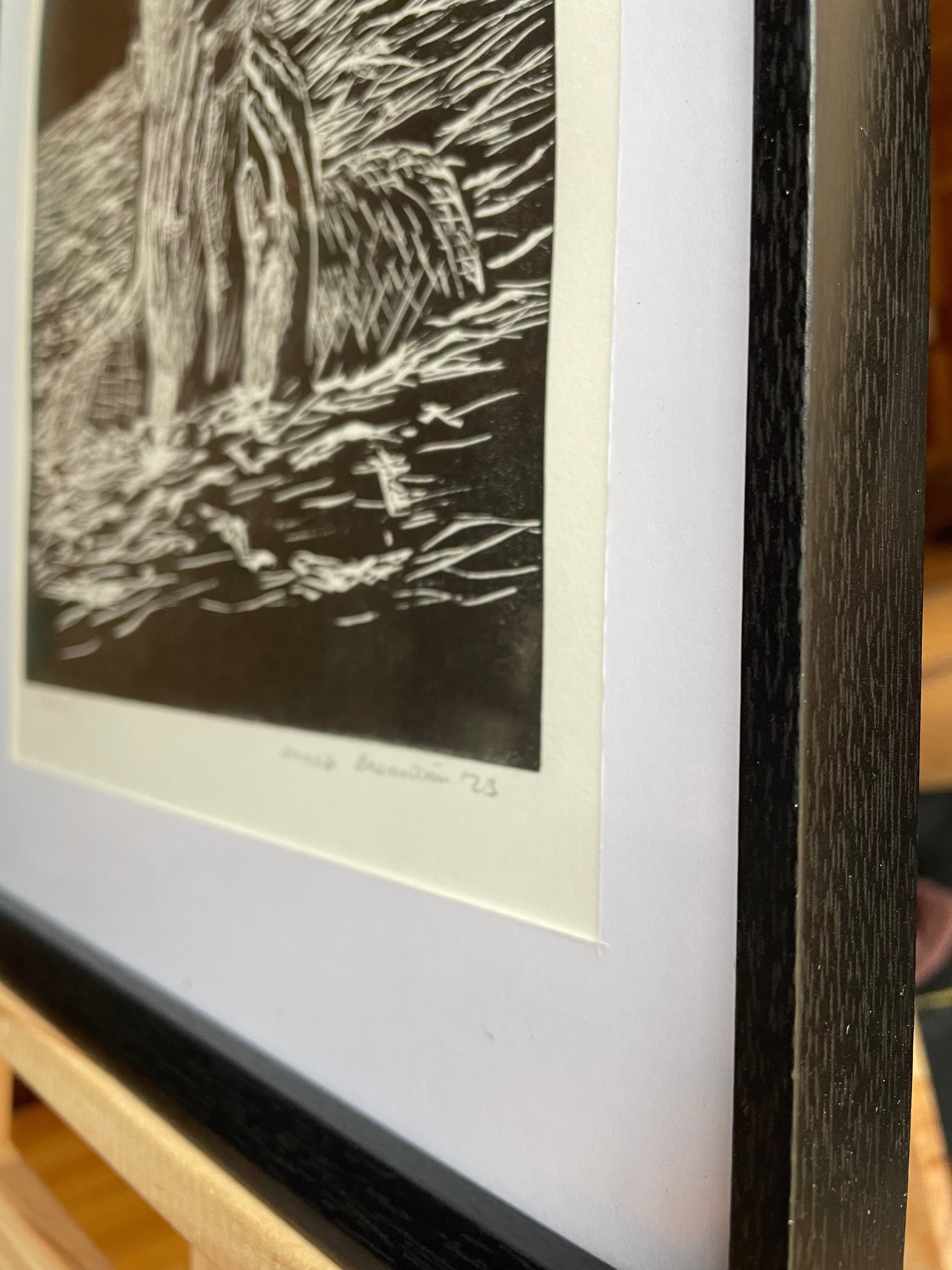 Xilografía "Agua" en negro - María Bascuñán