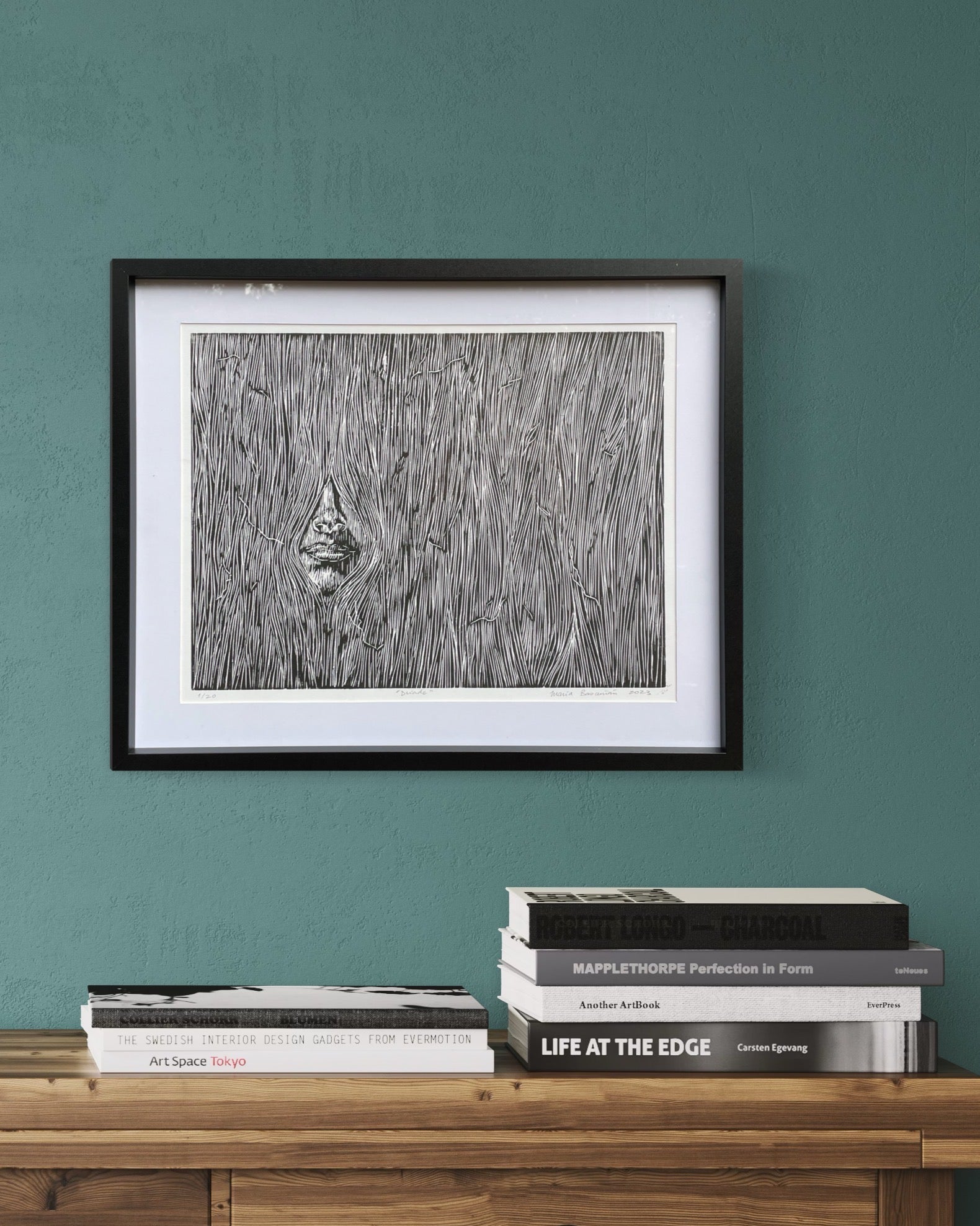 Xilografía "Dríade" en negro - María Bascuñán