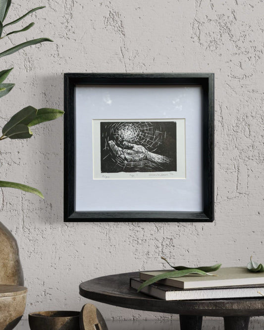 Xilografía "Qi" en negro - María Bascuñán